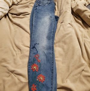 Embroidered denim